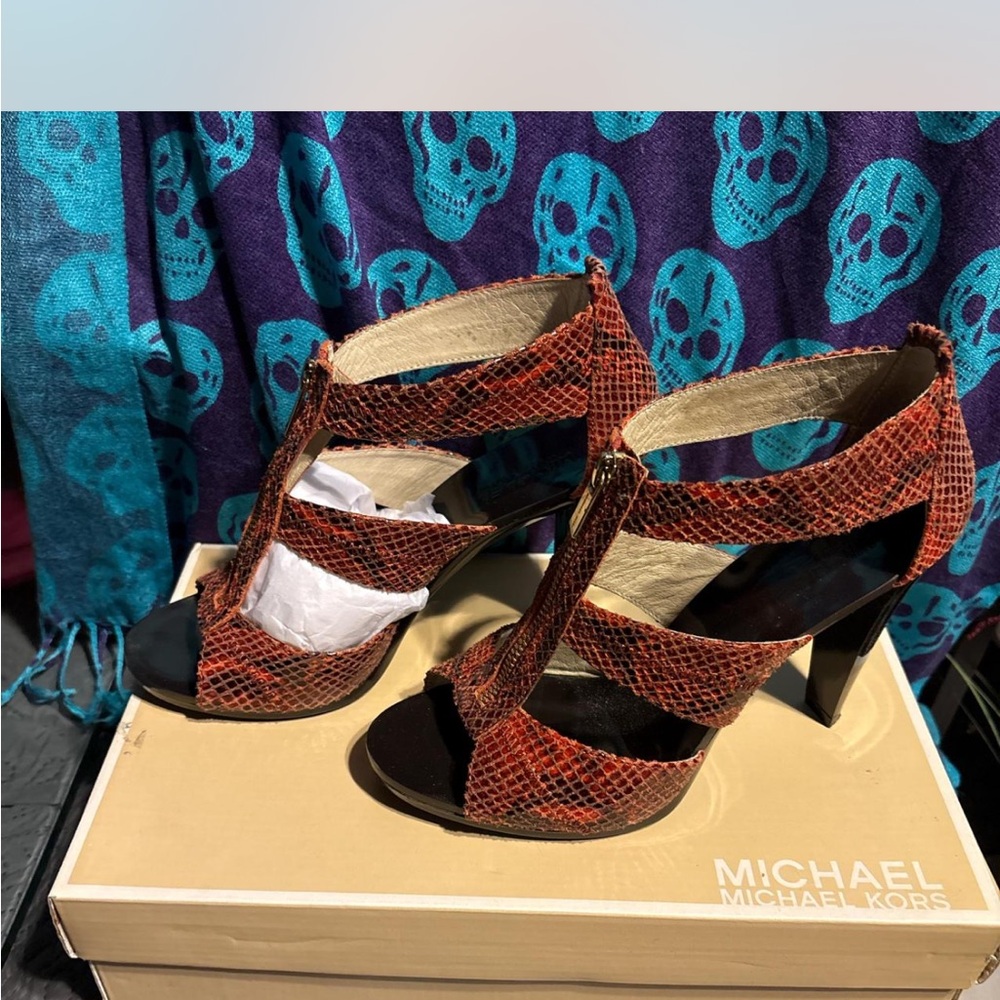 Michael Kors Snakeskin Red Heels